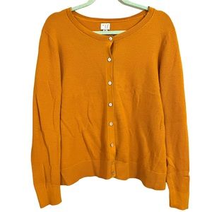 GUC a new day - Pumpkin Yellow Cardigan - Size XL - button up, textured knit